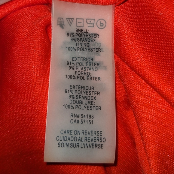 Calvin Klein | Red Embellished Gold Chain Hardware Sheath Dress Women's Size 10 - Picture 3 of 5